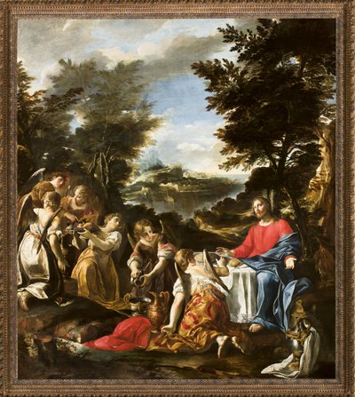 Christus Bediend door Engelen, c.1695 door Sebastiano Ricci